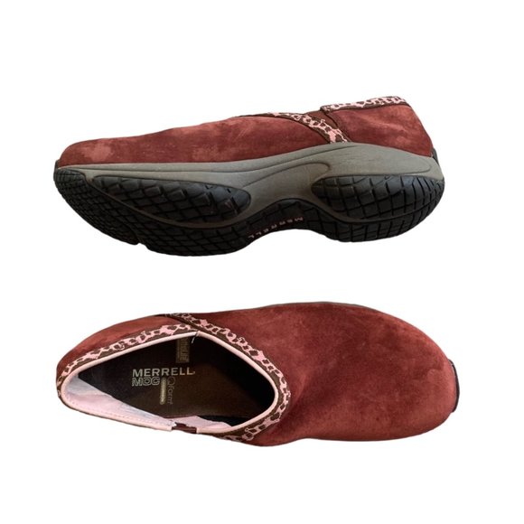 Merrell Ortholite MOC Maroon Suede Slip On Comfort Shoe 8 - Picture 3 of 6